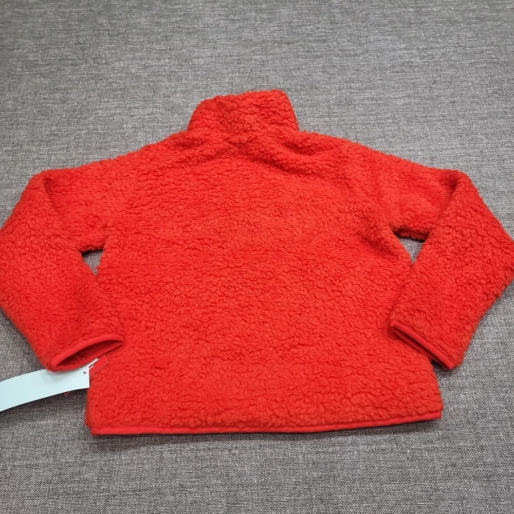 Kids Faux Shearling Half Zip Up Pajama Pullover - Wondershop Red Size Medium 8